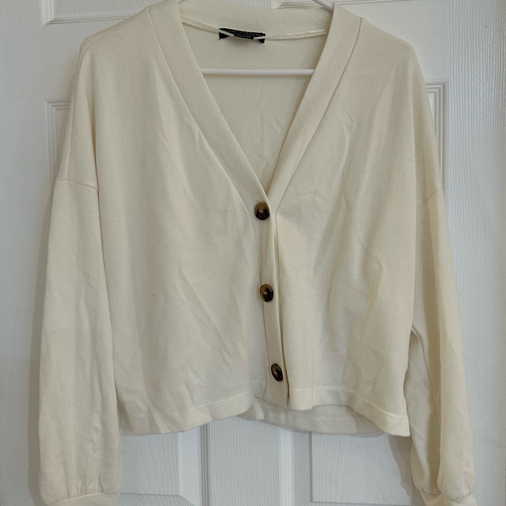 Elegant Cream Button Cardigan for Women